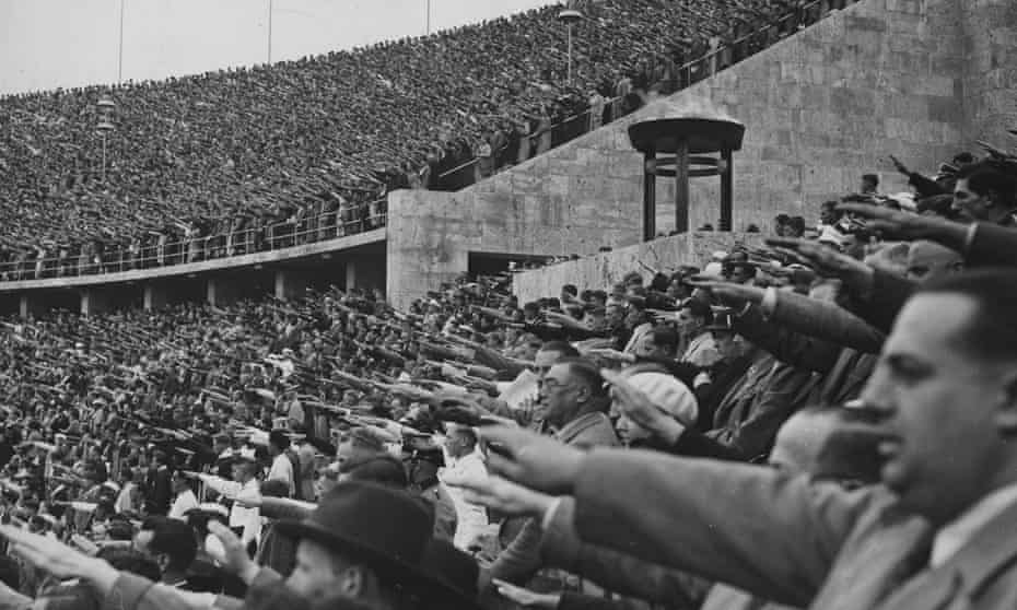 Crowds at the Olympic stadium in Berlin, August 1936.