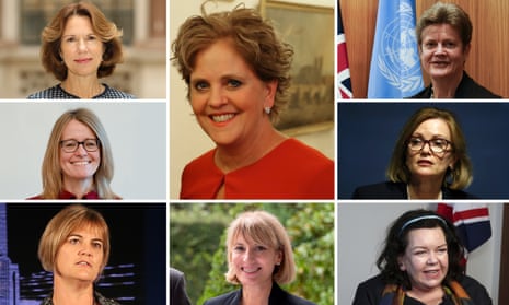 Clockwise from top left: Caroline Wilson, Menna Rawlings, Barbara Woodward, Deborah Bronnert, Karen Pierce, Jill Morris, Julia Longbottom, Jill Gallard.