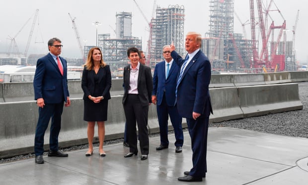 Donald Trump tours the Shell Pennsylvania Petrochemicals Complex in August.