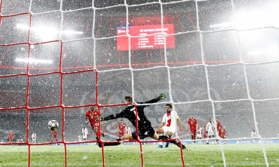 Marquinhos finishes confidently to put PSG 2-0 up.