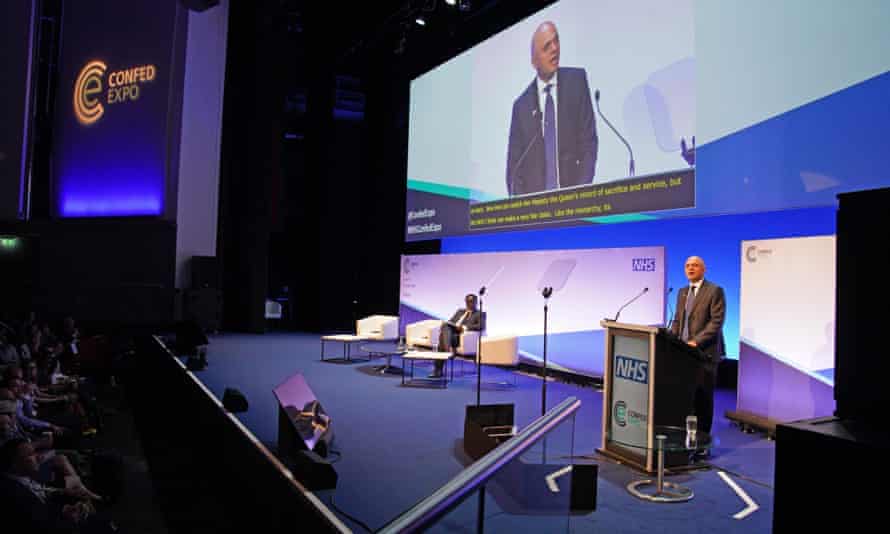 Sajid Javid speaking at the NHS ConfedExpo at the ACC Liverpool today.