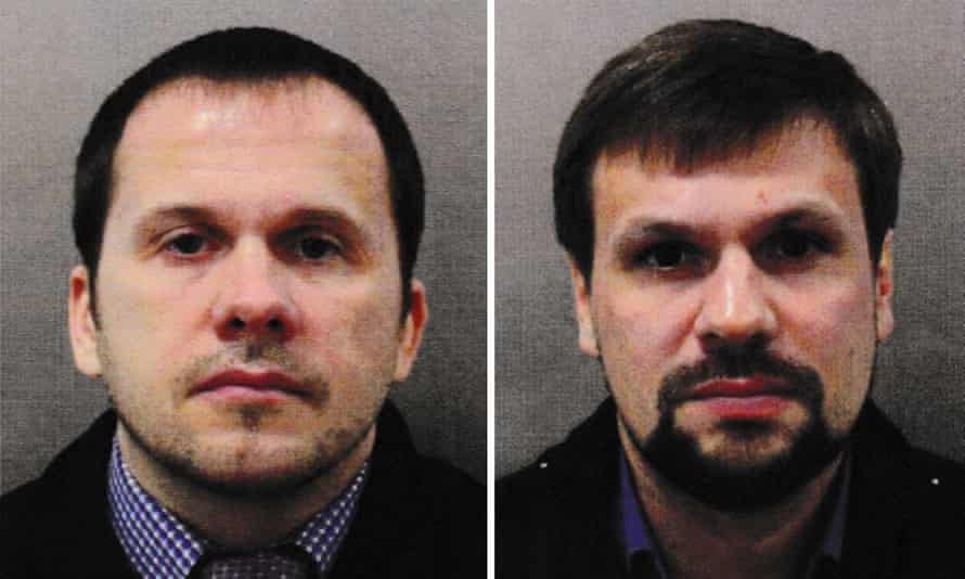 Photographs from the Metropolitan police of Alexander Petrov (left) and Ruslan Boshirov, who have previously been charged over the Wiltshire poisonings.