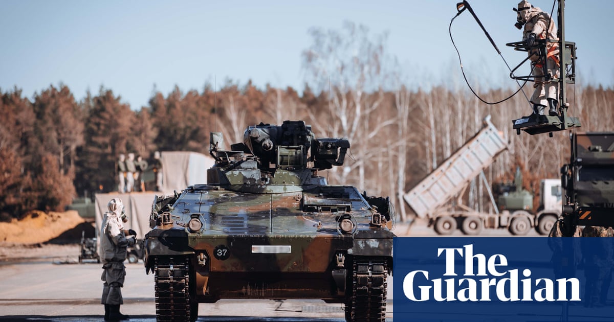 Nato’s ‘achilles heel’: alliance conducts war games in nervous Lithuania