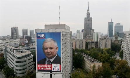 Jarosław Kaczyński on a Law and Justice party election poster in Warsaw in 2007