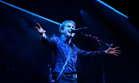 Locked-in, intuitive … Franz Ferdinand perform at Manchester’s O2 Victoria Warehouse.