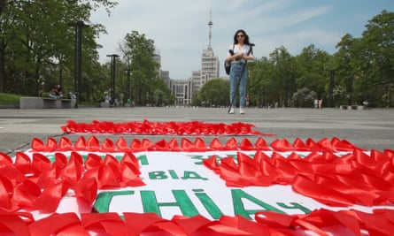 Journée de commémoration du sida à Kharkiv, 17 mai 2021.