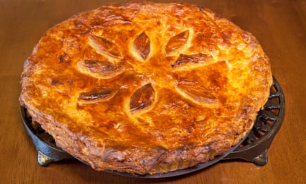 ‘A grand sugar, fruit and butter softness’: apple pie.