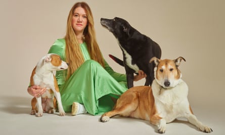 Louise Glazebrook with Rebel, Bowie and Pip.