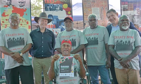 Federal Labor leader Bill Shorten (second left) at the Barunga festival. 