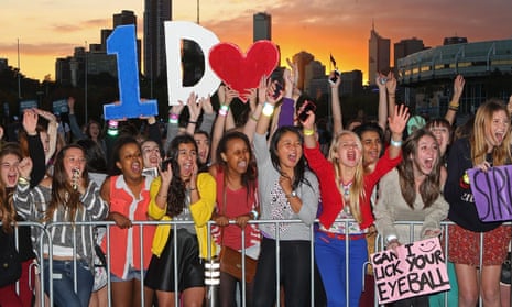 Shared elation … Directioners wait for their heroes.