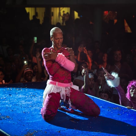 Kill Bill Balenciaga reaches the end of their performance during the Pink & White Mainstream Ball
