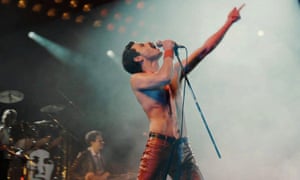 Rami Malek as Freddie Mercury in Bohemian Rhapsody.