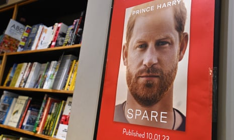 Poster promoting Spare in bookshop