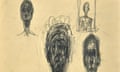 A detail from one of the pencil sketches by Giacometti