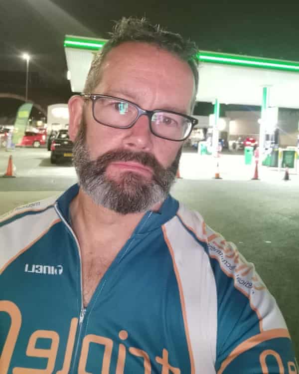 Dr Sean Nolan outside a petrol station unable to get any fuel.