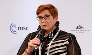 Marise Payne speaking at the 2022 Munich Security Conference last week.