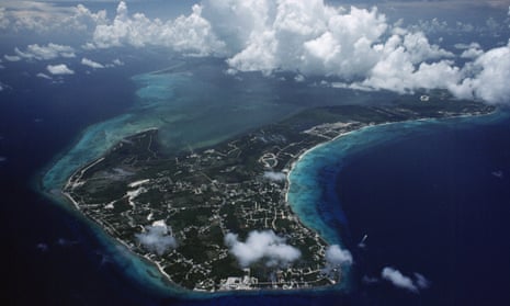 An aerial view of Grand Cayman, showing West Bay at the top centre of the image.