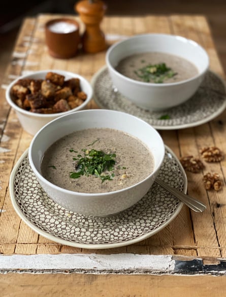 Mushroom and walnut soup from The Batch Cook Book by Sam Gates.