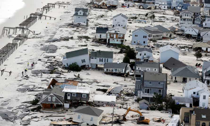 House crumble amid the destruction in the wake of Superstorm Sandy in New Jersey.