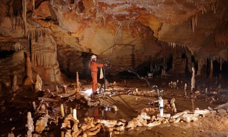 Parts of the walls show clear signs of fire damage, with the stalagmites blackened or reddened, and fractured from the heat, leading researchers to suspect that the Neanderthals embedded fireplaces in the structures to illuminate the cave.