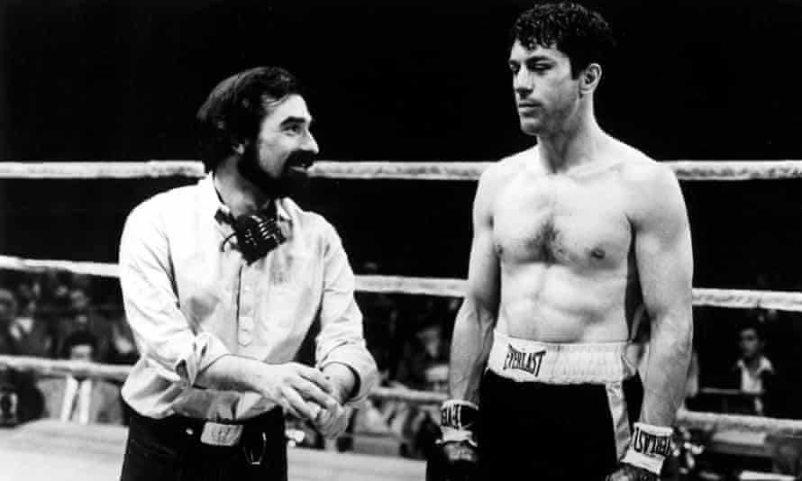 De Niro with Martin Scorsese on the set of Raging Bull.