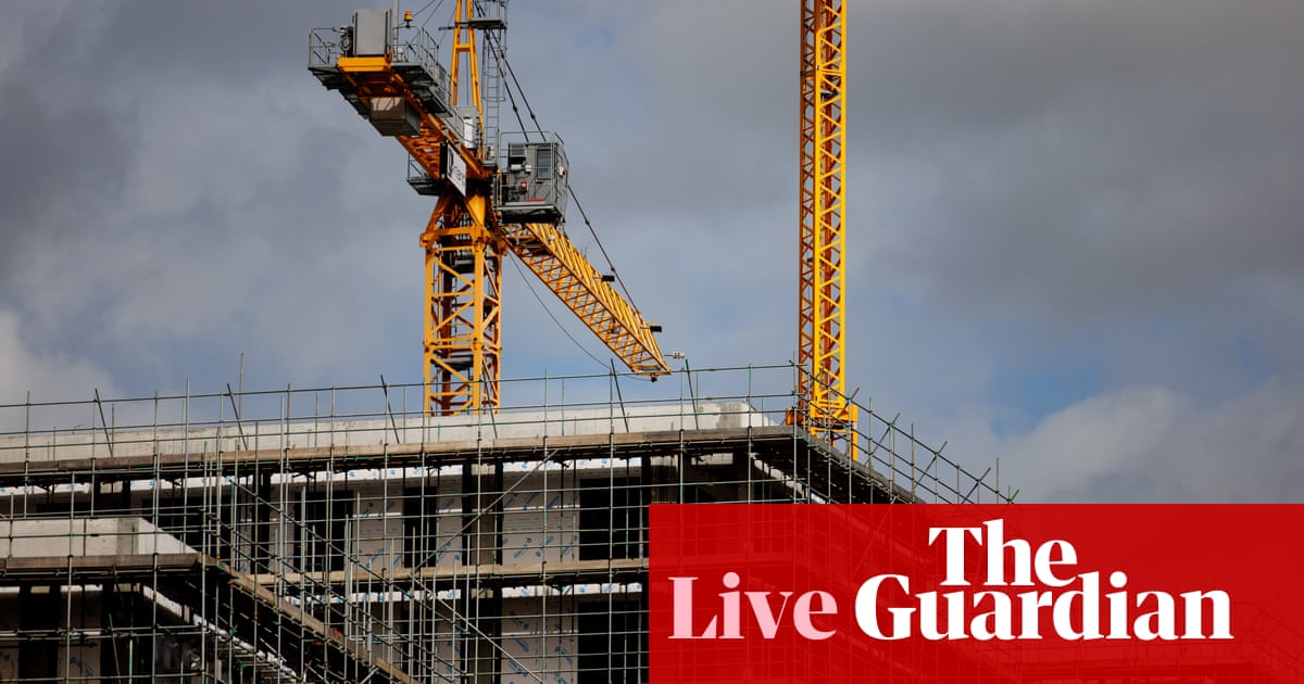 UK construction sector returns to growth; house prices fall for first time in six months – business live