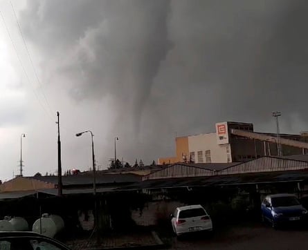 The tornado seen in Hodonín, Czech Republic