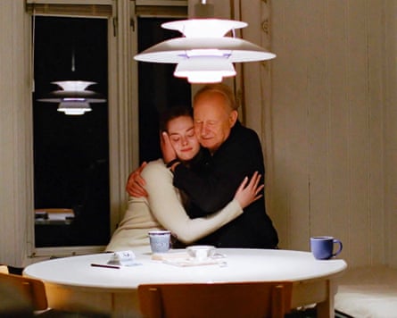 Stellan Skarsgård and Elle Fanning in Sentimental Value.