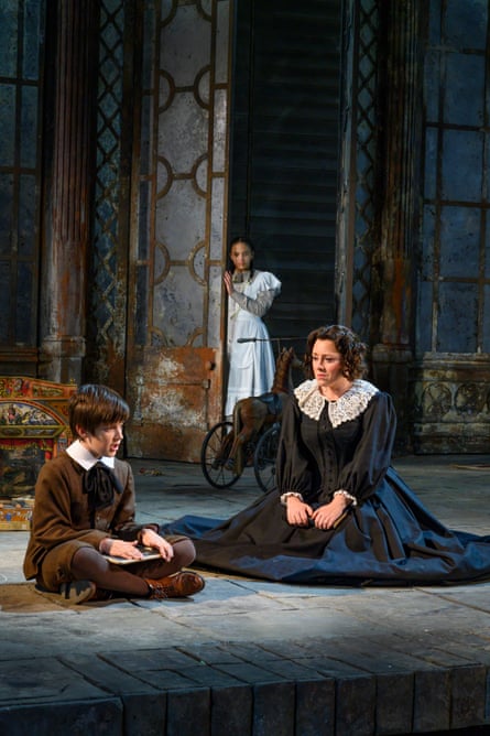 Leo Jemison (Miles), Adrianna Forbes-Dorant (Flora) and Sophie Bevan (Governess) in Garsington Opera’s The Turn of the Screw.