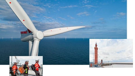 Composite of images of Grimsby and their transformation to offshore wind