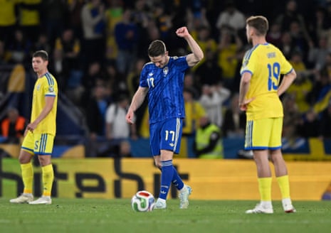 Sweden's Viktor Gyokeres celebrates scoring their second goal