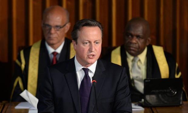 David Cameron speaking in Kingston, Jamaica