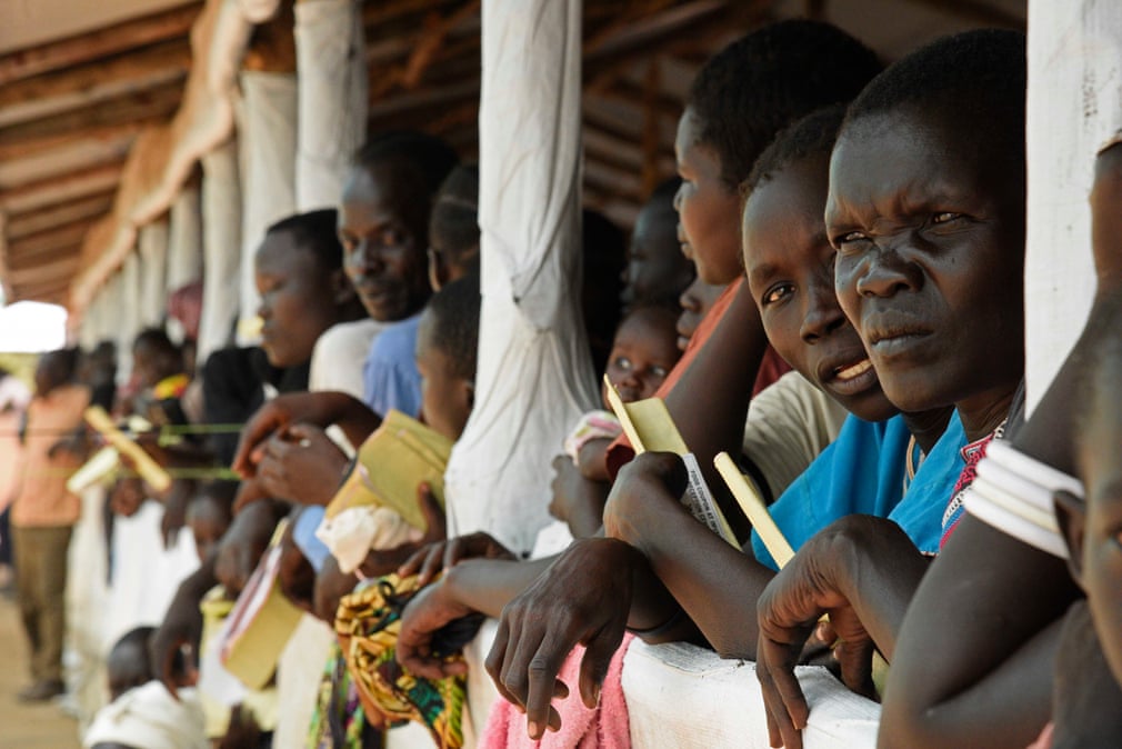 South Sudanese refugees at Imvepi