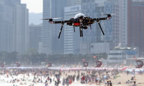 Drone above beach