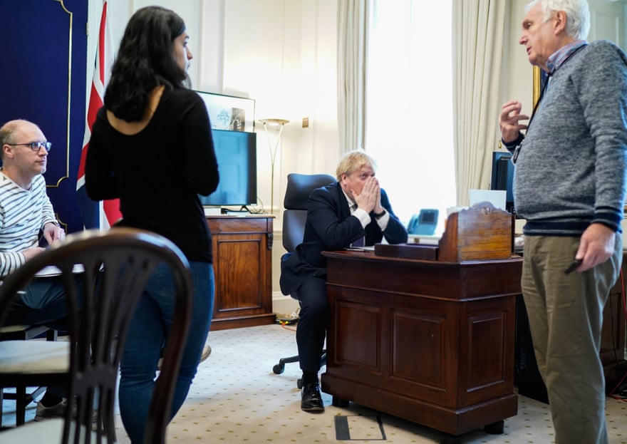 Boris Johnson, 10 Downing Street, Saturday, March 14, 2020, in a phone call with Chief Scientific Advisor Patrick Valance and UK Chief Medical Officer Professor Chris Whitty.