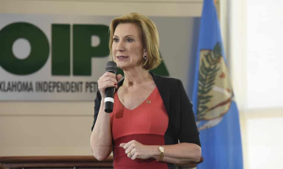Presidential candidate Carly Fiorina gives a speech in Oklahoma City
