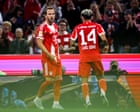 European football: Harry Kane hits hat-trick and Luis Díaz off the mark as Bayern thrash Leipzig