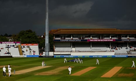 Dark clouds form an ominous backdrop at Taunton as Gloucestershire take on Somerset on Thursday.