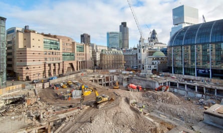 The site of excavations for Bloomberg’s new European headquarters in the City of London.