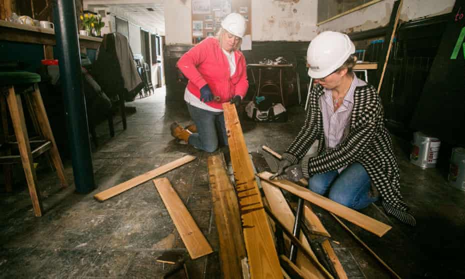 The Guardian- Hannah and Wendy Hart of Nudge Community Builders at work at the Clipper Inn in Plymouth, Devon. 06/04/2018