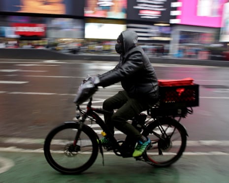 a man rides an e-bike