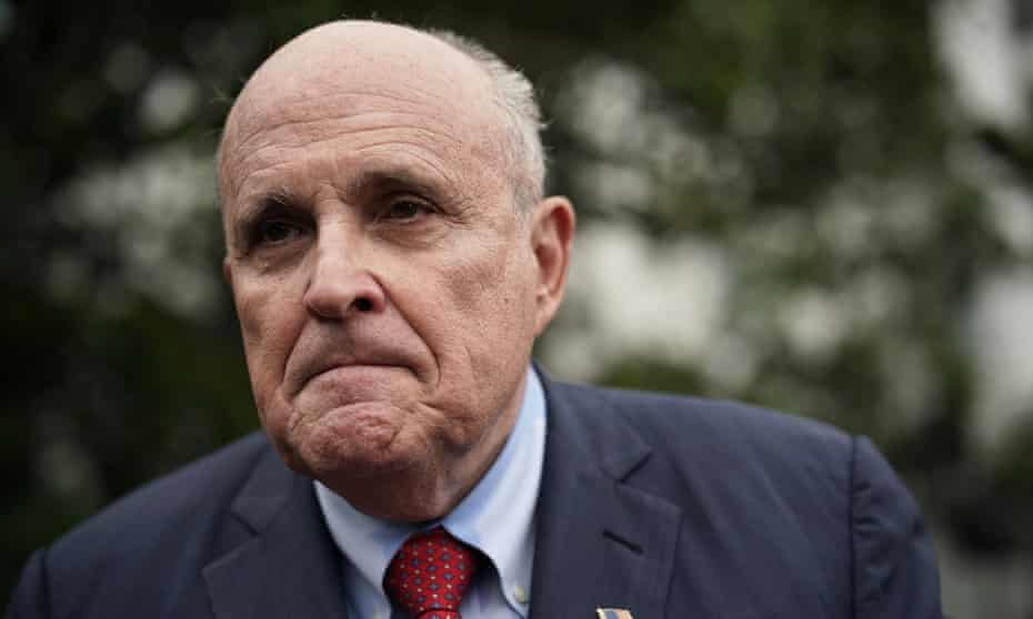Rudy Giuliani speaks to members of the media at the White House in 2018.