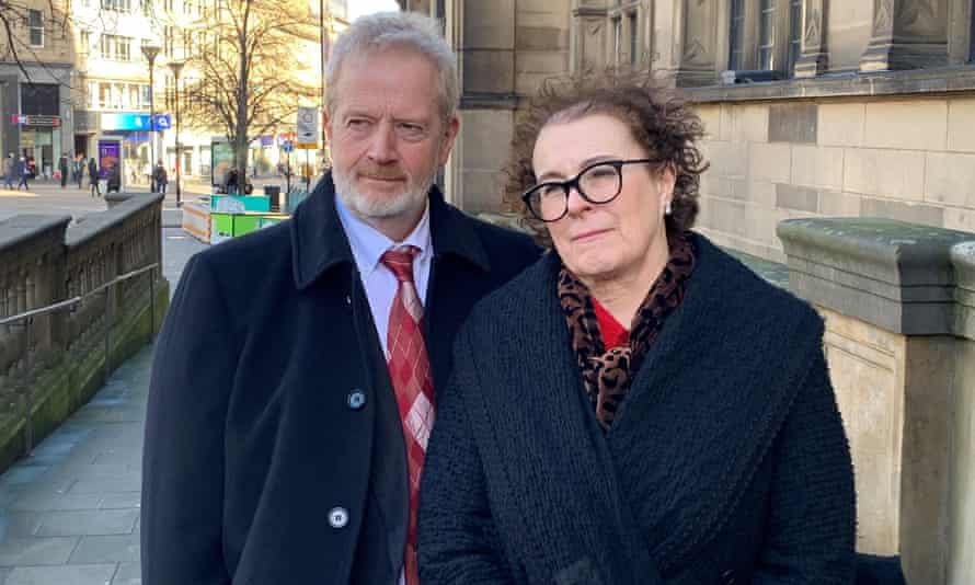 Charles and Liz Ritchie arrive at Sheffield town hall for start of an inquest into the death of their son Jack.