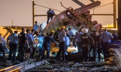 Emergency responders search for passengers following an Amtrak train derailment in the Frankfort section of Philadelphia Pennsylvania<br>Emergency responders search for passengers following an Amtrak train derailment in the Frankfort section of Philadelphia, Pennsylvania, United States on May 12, 2015. REUTERS/Bryan Woolston/File Photo