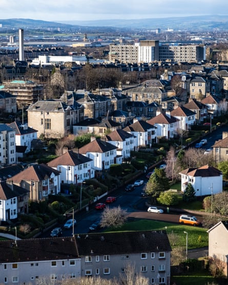Kelvinside district in Glasgow’s West End viewed from the Wyndford flats.
