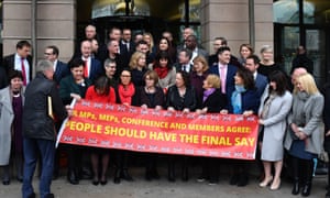 A group Labour MPs calling for a new referendum on Brexit.