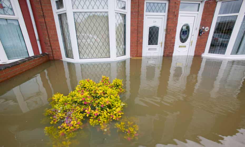 a home flooded