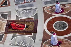 Pope Francis at the Vatican on Good Friday this year.