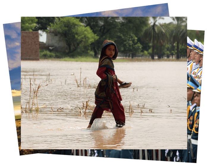 Floods, a vaccine drive and troops training: photos of the day – Monday