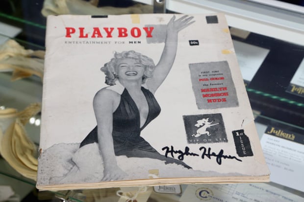 The cover of the first issue of Playboy Magazine, with Marilyn Monroe on the cover and signed by Hugh Hefner
